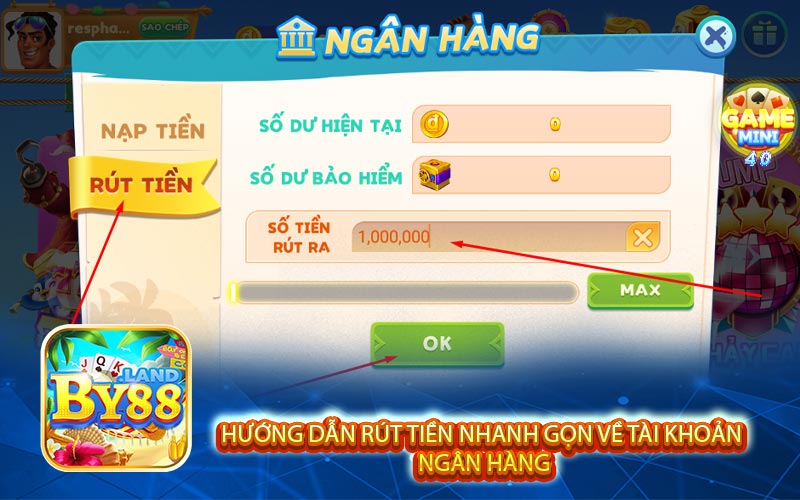 HƯỚNG DẪN RÚT TIỀN NHANH GỌN VỀ TÀI KHOẢN 
NGÂN HÀNG